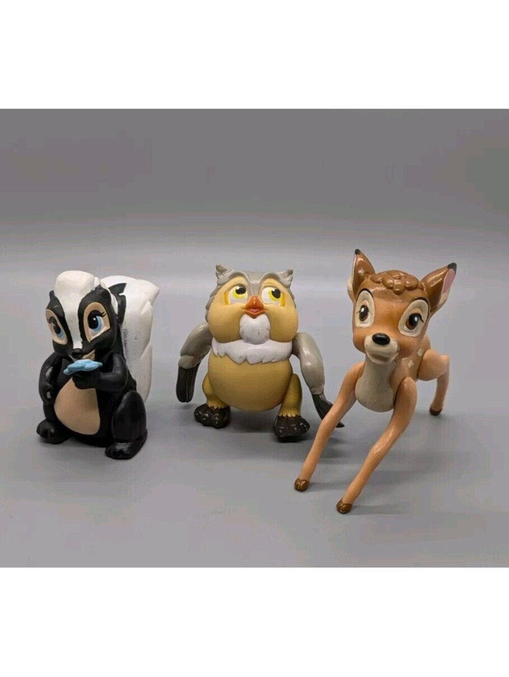 Bambi McDonald's Toys Owl Skunk Deer Missing Tail On Bambi Set Of 3 Lot
